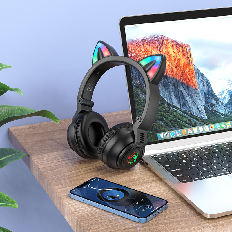 Borofone Headphones BO18 Cat Ear bluetooth black
