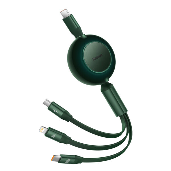 Baseus Cable Bright Mirror 2 3 in 1 - Type C to Micro USB, Lightning, Type C - 100W 1,1 metres (CAMJ010206) green