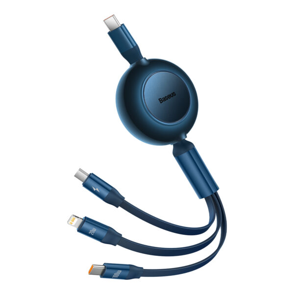 Baseus Cable Bright Mirror 2 3 in 1 - Type C to Micro USB, Lightning, Type C - 100W 1,1 metres (CAMJ010203) blue