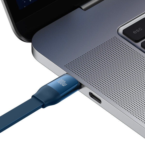Baseus Cable Bright Mirror 2 3 in 1 - Type C to Micro USB, Lightning, Type C - 100W 1,1 metres (CAMJ010203) blue