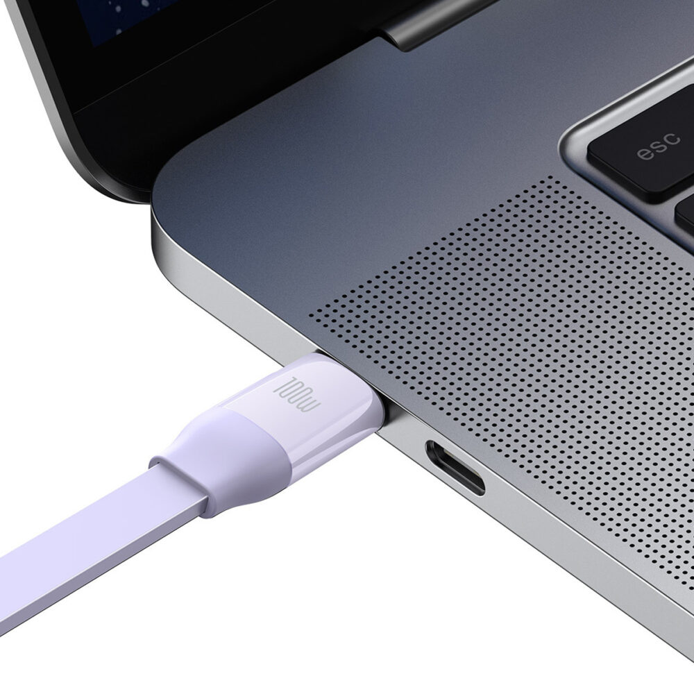 Baseus Cable Bright Mirror 2 3 in 1 - Type C to Micro USB, Lightning, Type C - 100W 1,1 metres (CAMJ010205) purple
