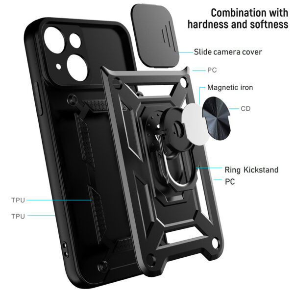 Slide Camera Armor Case for Iphone 11 Black