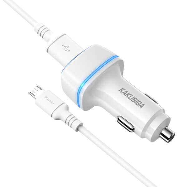 KAKU Car Charger KSC-528 Shengyu - 2xUSB - 2,8A with USB to Micro USB white