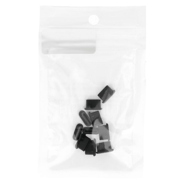 Silicone anti-dust plug Type C black - 10 pieces