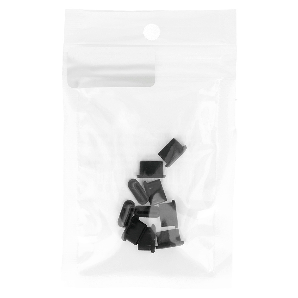 Silicone anti-dust plug Type C black - 10 pieces