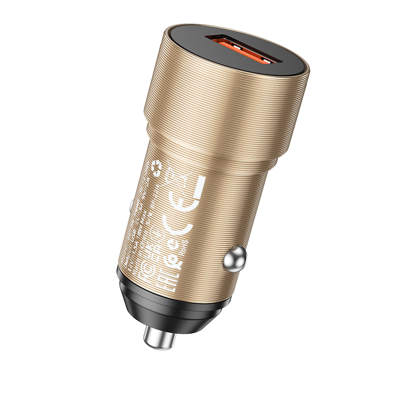 Borofone Car charger BZ19A Wisdom - USB - QC 3.0 18W gold