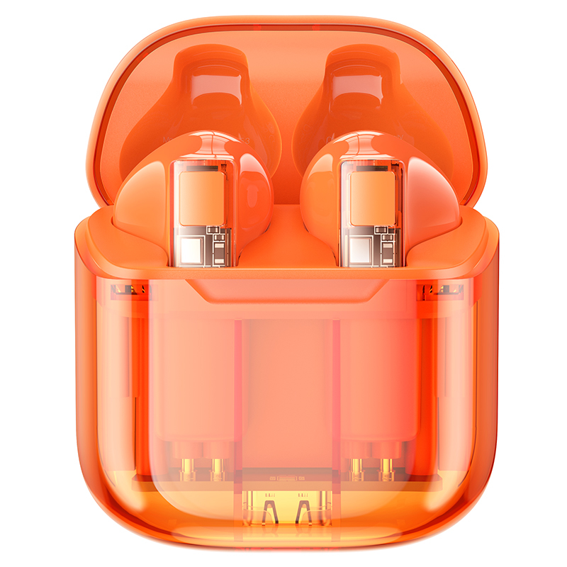 foto_add-189203 Borofone TWS Bluetooth Earphones BW23 Crystal Bean Transparent Edition Orange