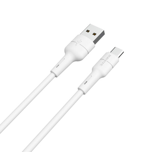 Borofone Cable BX30 Silicone - USB to Micro USB - 2,4A 1 metre white