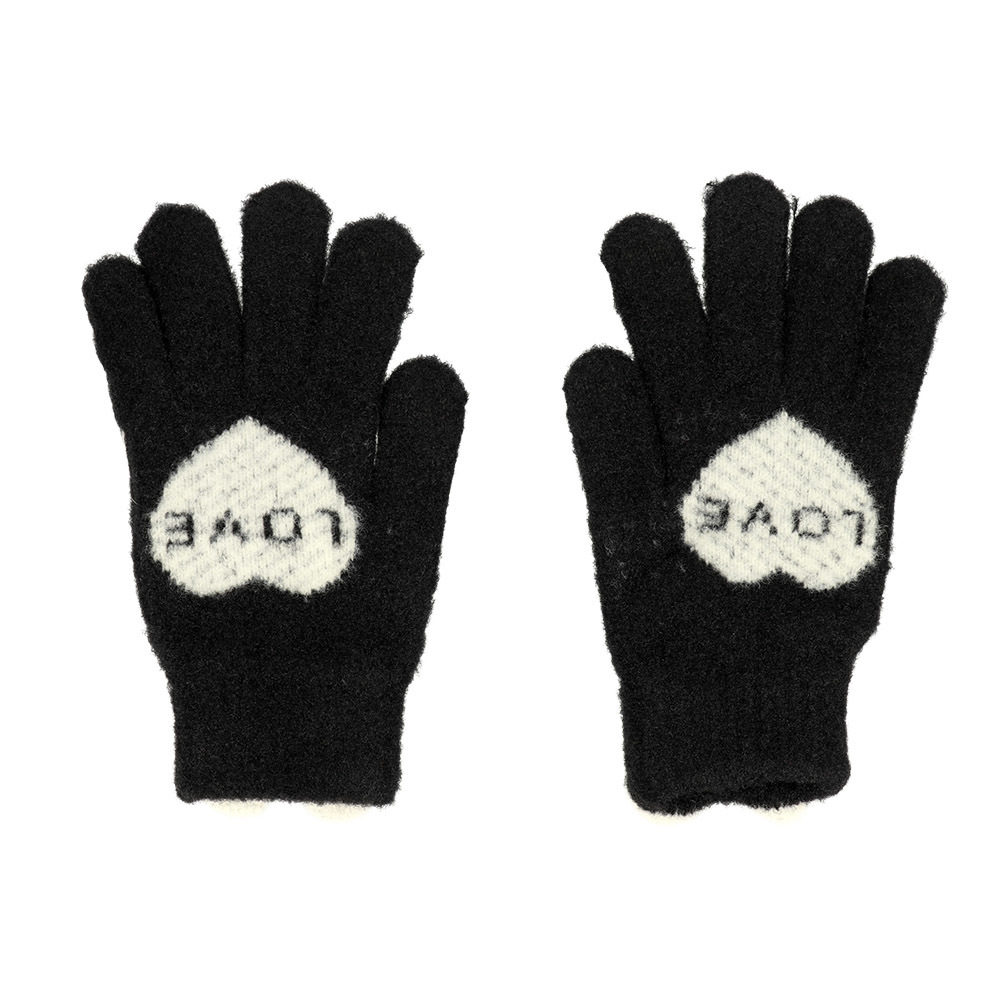 Gloves for touch screens LOVE BLACK