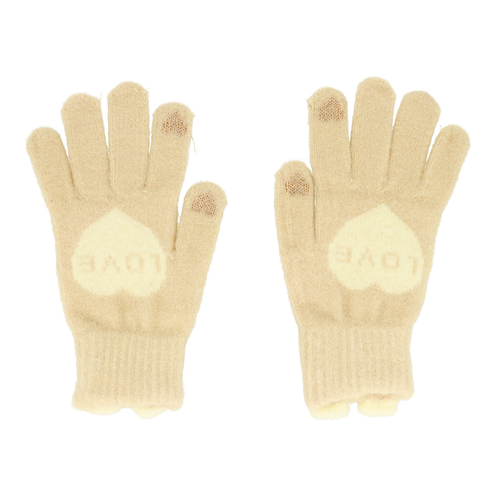 Gloves for touch screens LOVE BEIGE