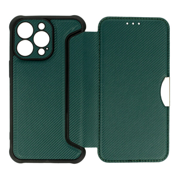 Razor Carbon Book Case for Iphone 14 Pro Max dark green