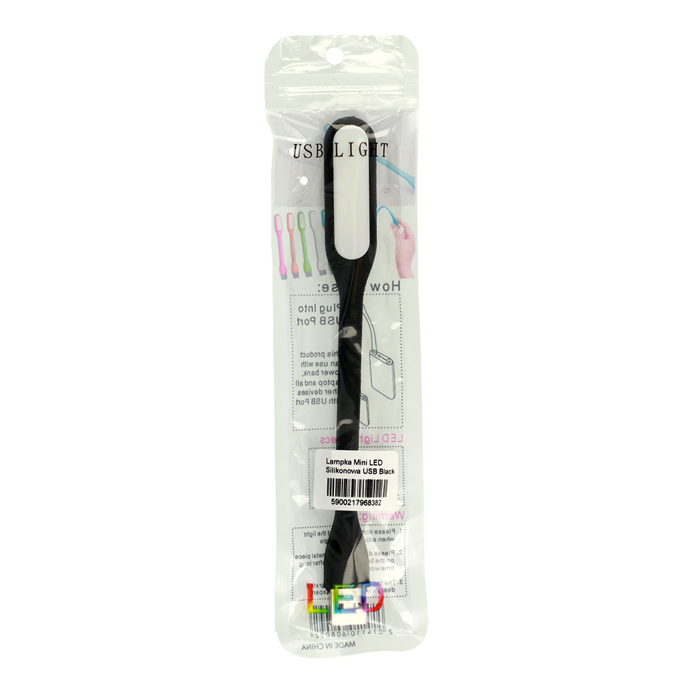 Mini LED Lamp Silicone USB Black