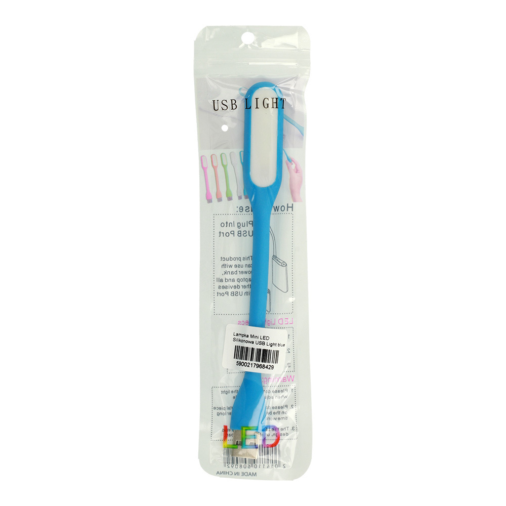 Mini LED Lamp Silicone USB Light blue