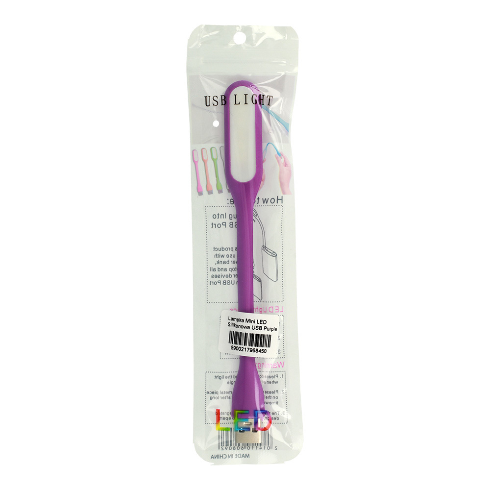 Mini LED Lamp Silicone USB Purple