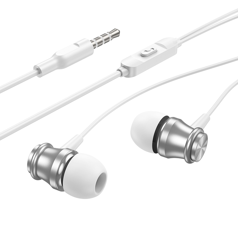 Borofone Earphones BM75 Platinum Metal silver