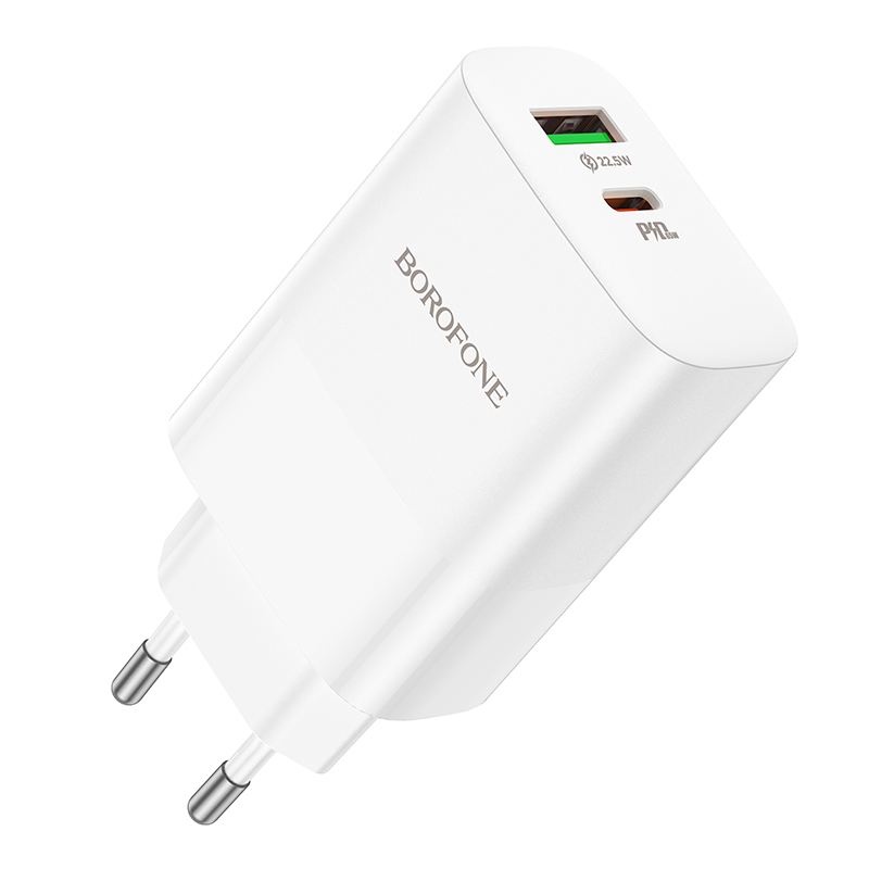 foto_add-197314 Borofone Wall charger BN10 Sunlight - USB + Type C - QC 3.0 PD 65W white