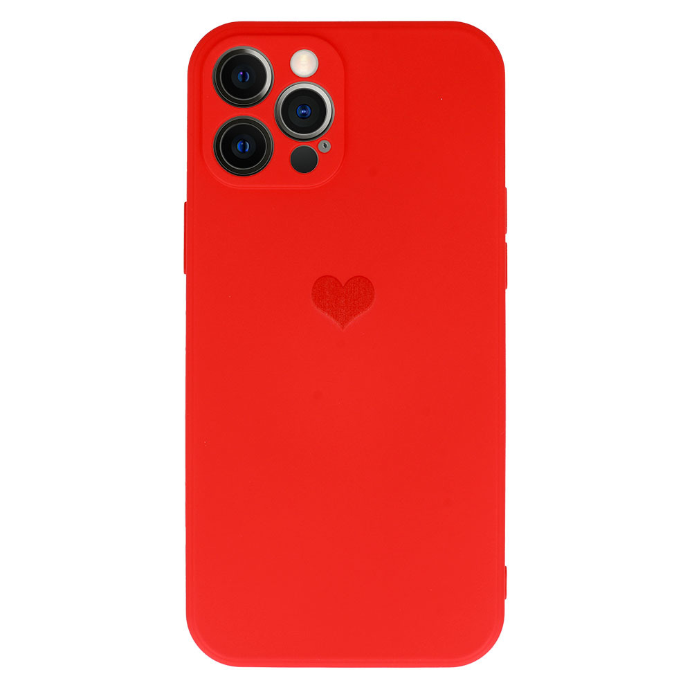 Vennus Silicone Heart Case for Iphone 11 Pro design 1 red