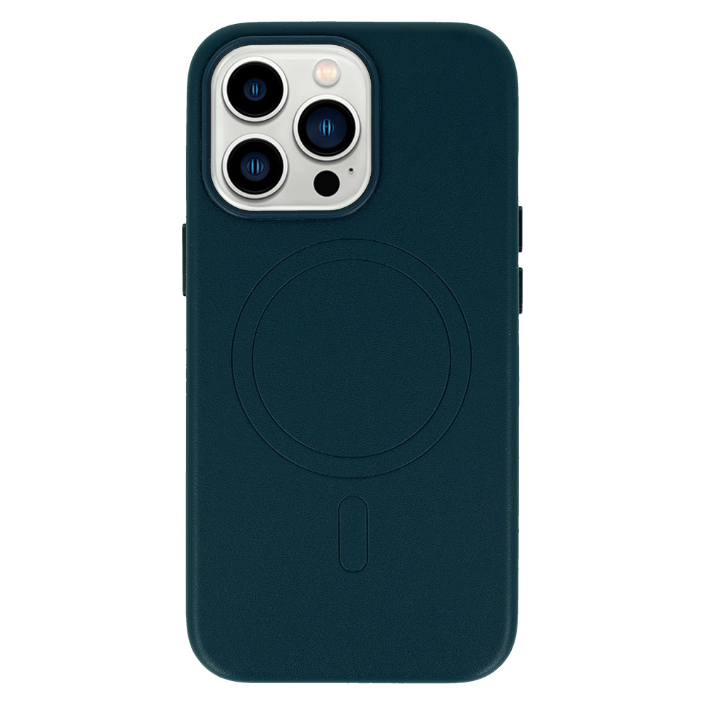 MagSafe Leather Case Iphone 14 Pro Navy
