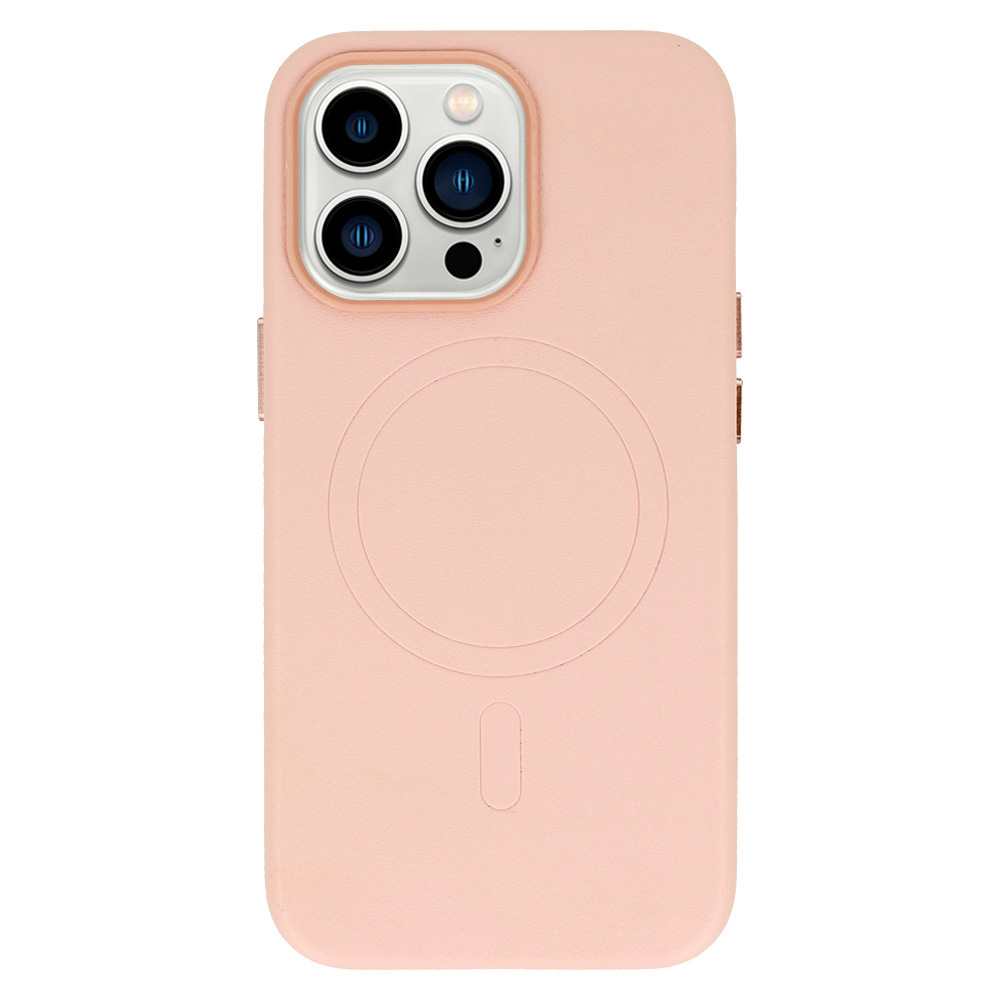 MagSafe Leather Case Iphone 14 Pro Max Light Pink