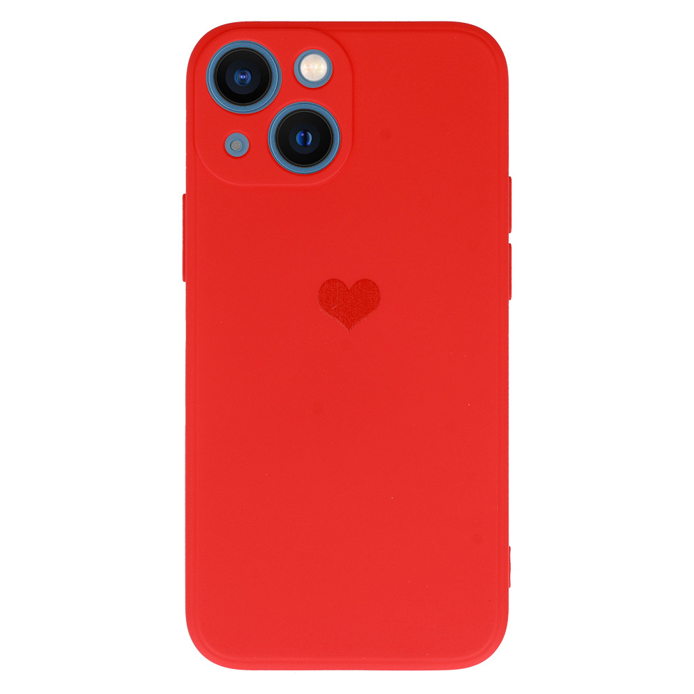 Vennus Silicone Heart Case for Iphone 14 Plus design 1 red