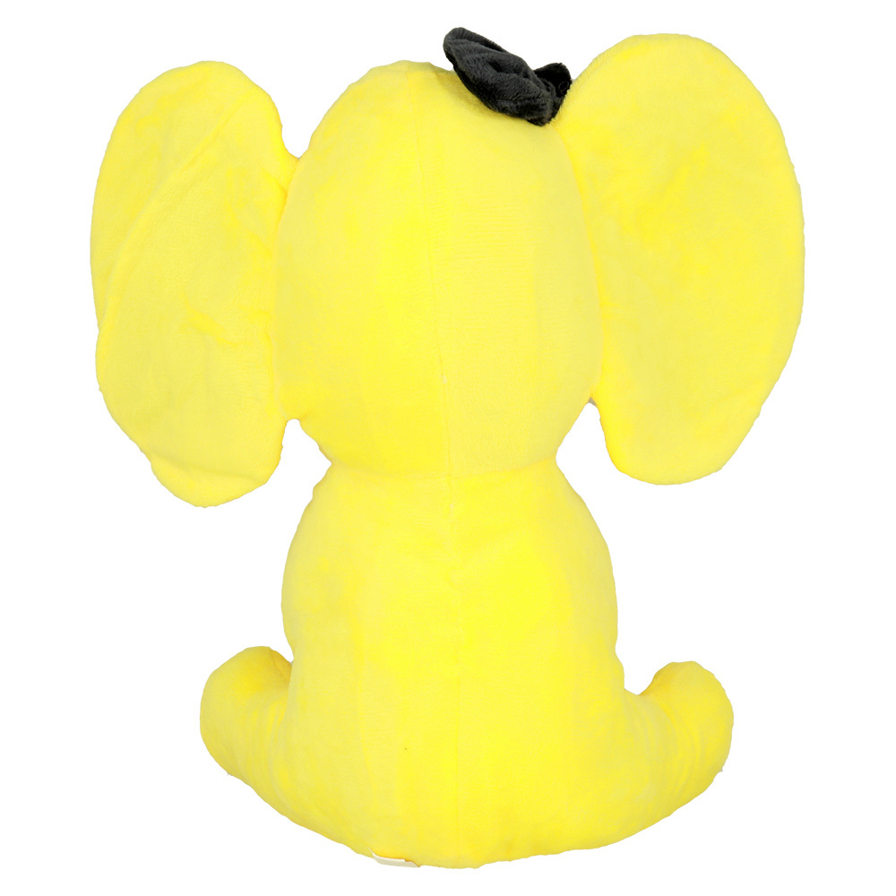 Plush elephant with bow yellow
