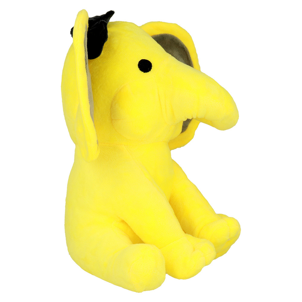 Plush elephant with bow yellow