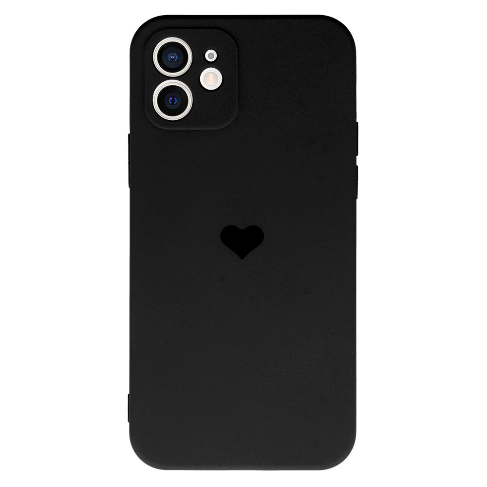 Vennus Silicone Heart Case for Iphone 12 design 1 black