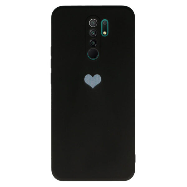 Vennus Silicone Heart Case for Xiaomi Redmi 9 design 1 black