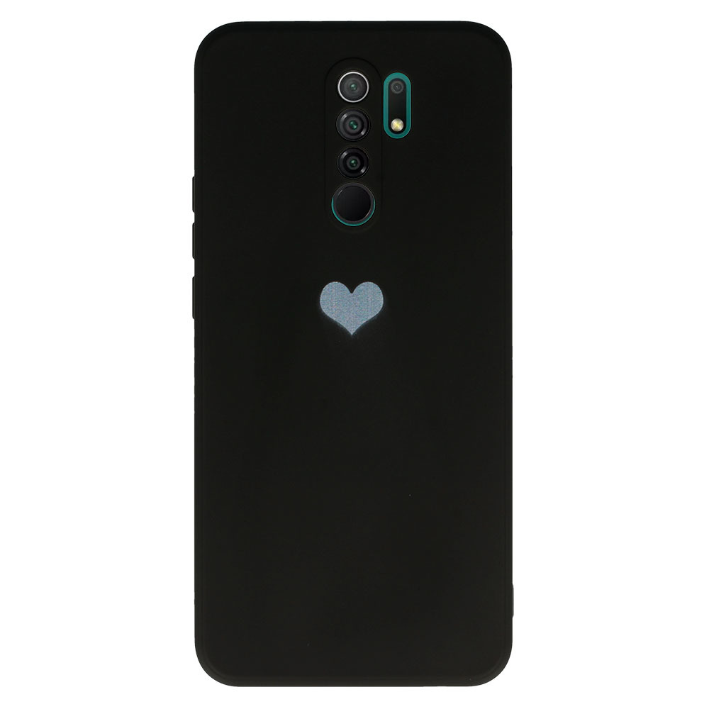 Vennus Silicone Heart Case for Xiaomi Redmi 9 design 1 black