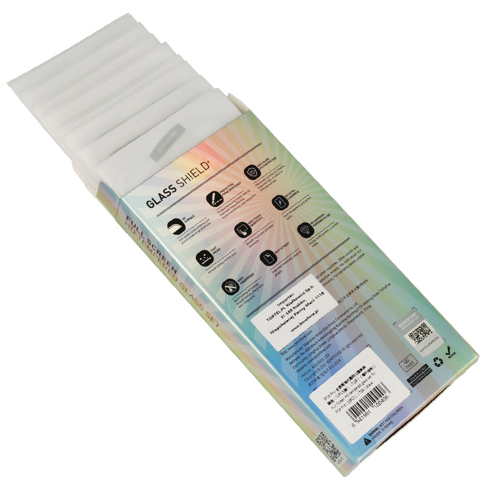 Borofone Tempered glass TG9 Full Screen 2.5D for Iphone 14 Plus/14 Pro Max - 10 pieces