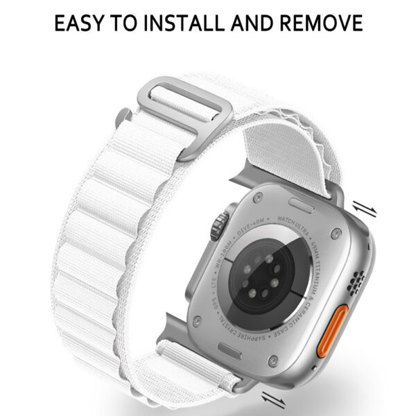 Nylon loop for Apple Watch 42/44/45/49 design 2 white