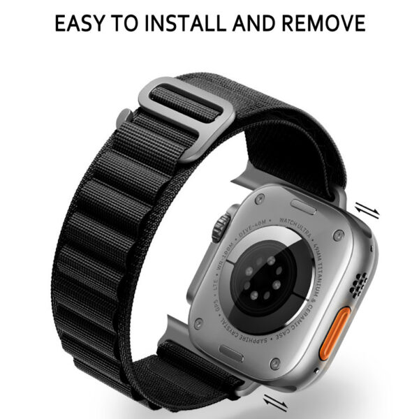 Nylon loop for Apple Watch 42/44/45/49 design 2 black