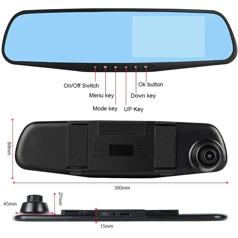 Car Dash Cam DVR-01 Mirror 5,0 inches + rear camera