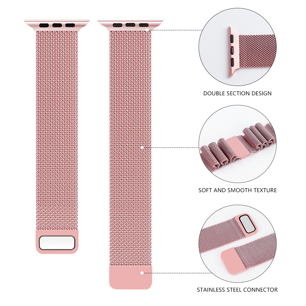 Milanese bracelet loop for Apple Watch 38/40/41mm rose gold