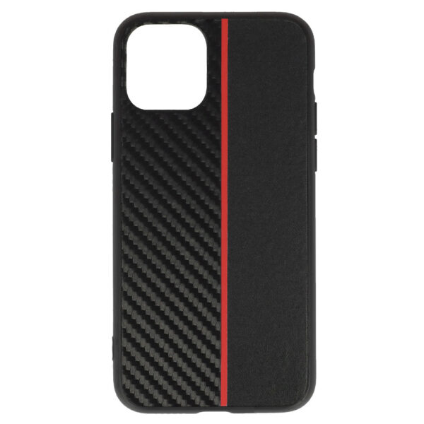 Tel Protect CARBON Case for Iphone 11 Pro Black with red stripe