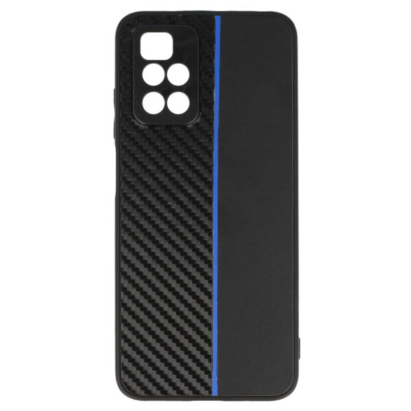 Tel Protect CARBON Case for Xiaomi Redmi 10 Black with blue stripe