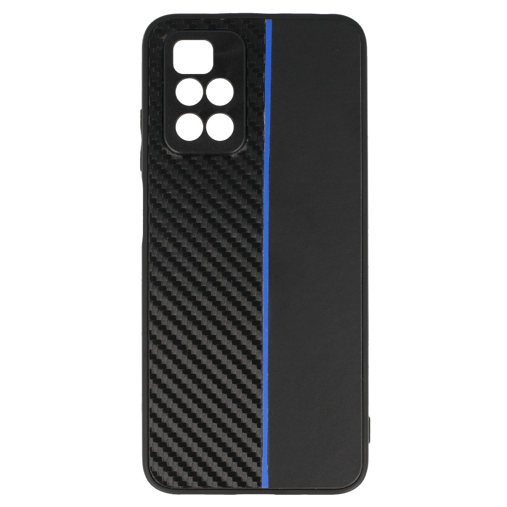 Tel Protect CARBON Case for Xiaomi Redmi 10 Black with blue stripe