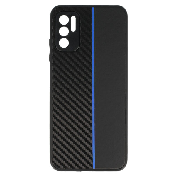 Tel Protect CARBON Case for Xiaomi Redmi Note 10 5G Black with blue stripe
