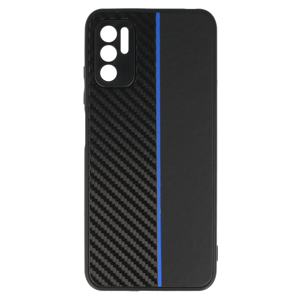 Tel Protect CARBON Case for Xiaomi Redmi Note 10 5G Black with blue stripe