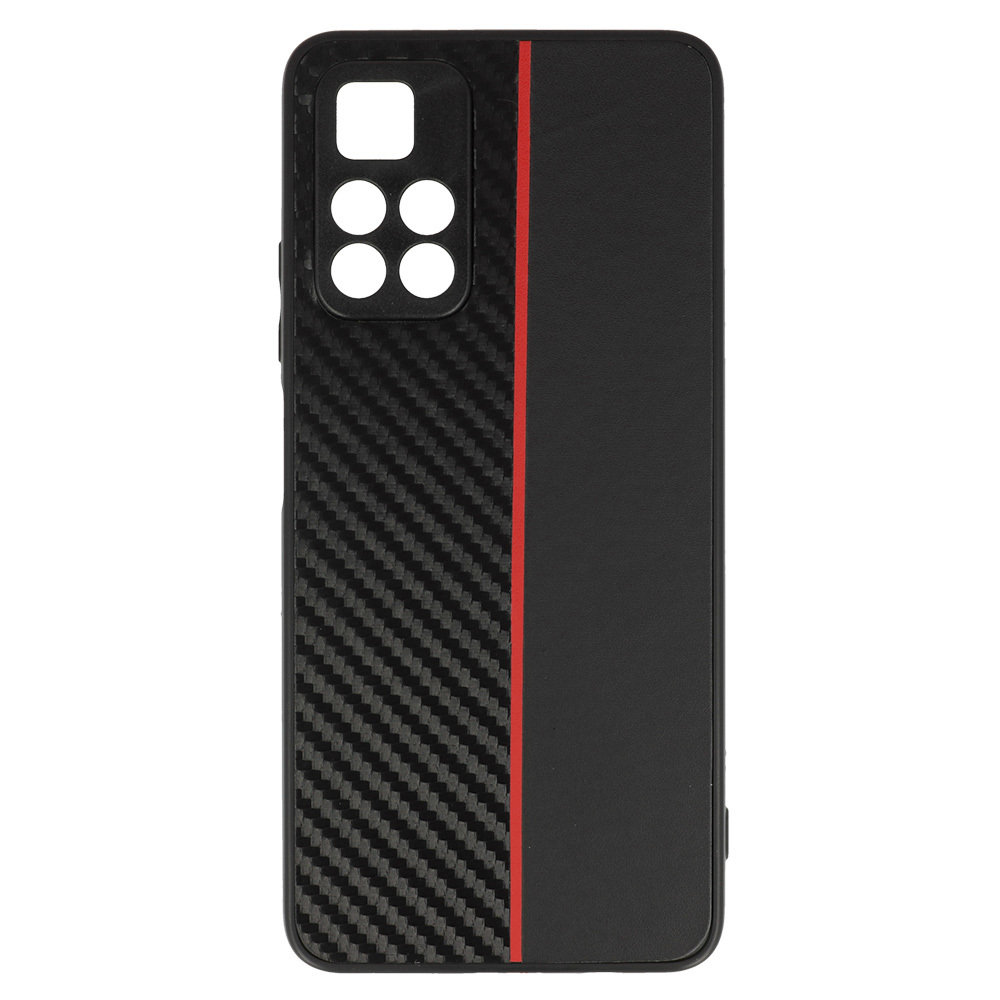 Tel Protect CARBON Case for Xiaomi Redmi Note 11 5G/Note 11S 5G/Poco M4 Pro 5G Black with red stripe