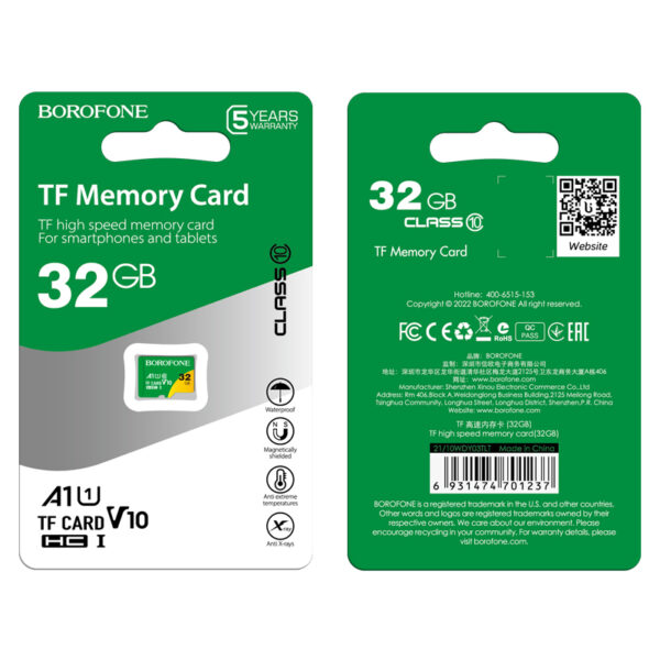 Borofone Memory card MicroSD 32GB SDHC Class10 90MB/s