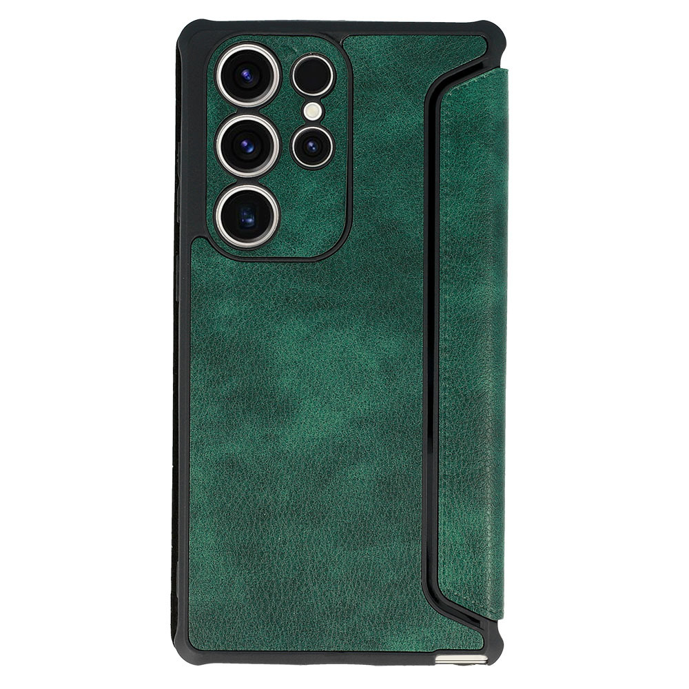 Razor Leather Book Case for Samsung Galaxy S23 dark green