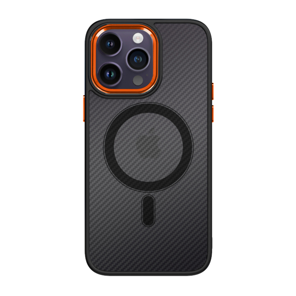 Tel Protect Magnetic Carbon Case for Iphone 11 Pro Black-orange