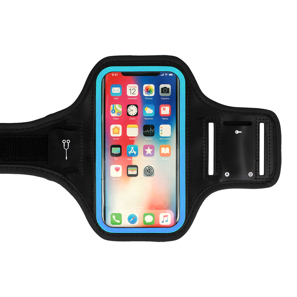 Armband SLIM Type 2 Case for Iphone 15 Pro Max/16 Pro Max/Samsung A15/A16/A25/A34/A55/M35/S20 FE/S24 FE/S24 Plus/S24 Ultra (6,0 Inches) Black-blue