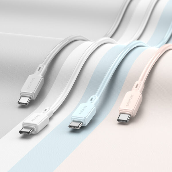 Borofone Cable BX94 Crystal color - USB to Typ C - 3A 1 metre light pink