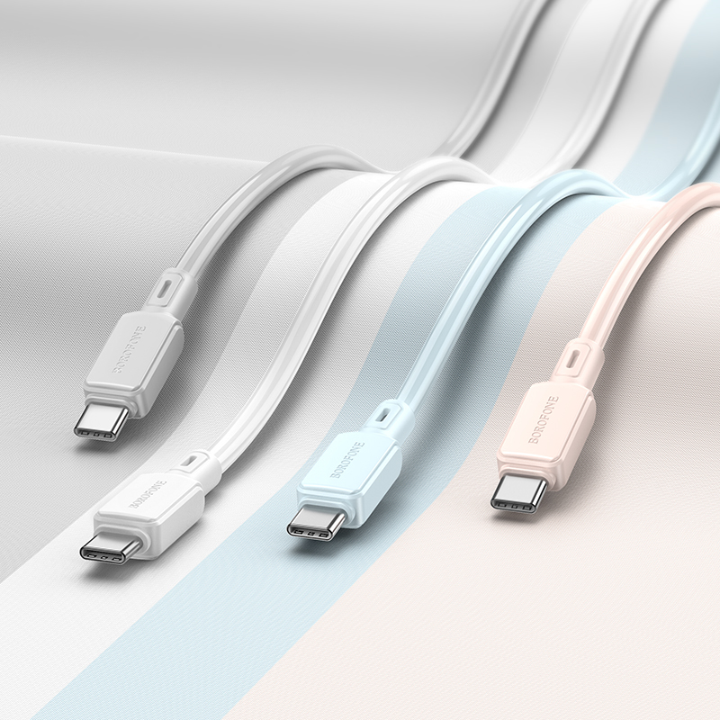 Borofone Cable BX94 Crystal color - USB to Typ C - 3A 1 metre light pink