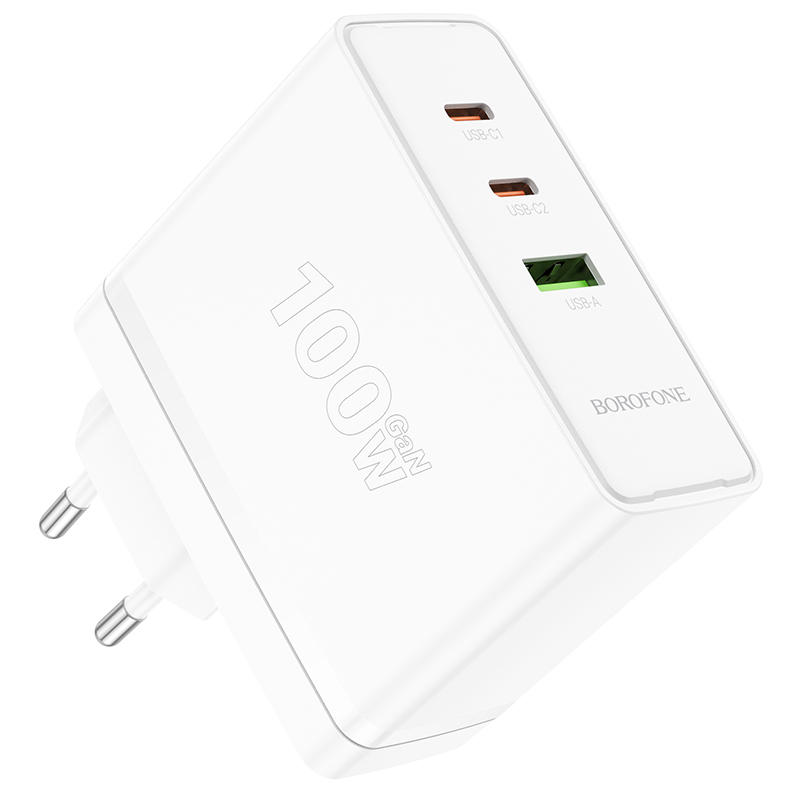 foto_add-219985 Borofone Wall charger BN11 Imperial - USB + 2xType C - QC 3.0 PD 100W white