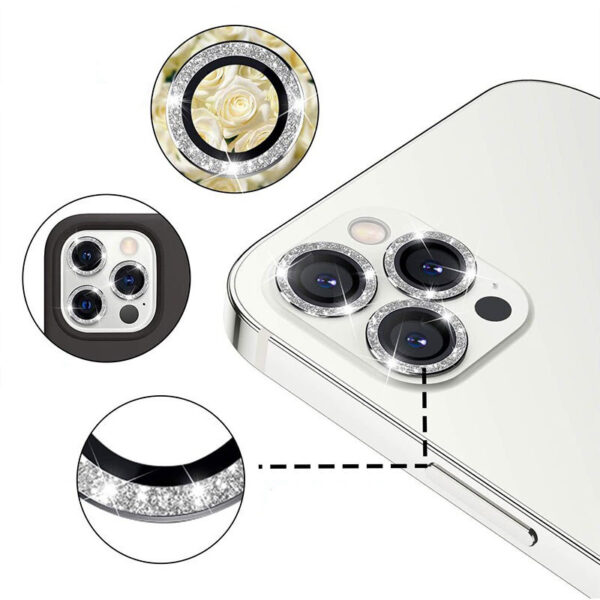 Tempered Glass HARD DIAMOND for camera (LENS) for Iphone 14/14 Plus/16e silver (lens 2 pieces)