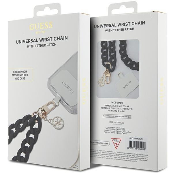 Original Strap GUESS Acrylic 4G Charm Universal Big Hand Strap GUOUCBMC4MK black