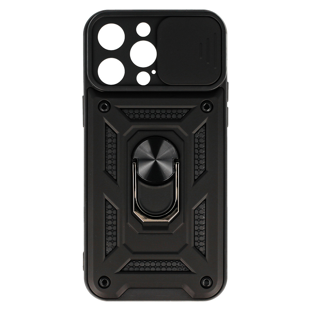 Slide Camera Armor Case for Iphone 15 Pro Black